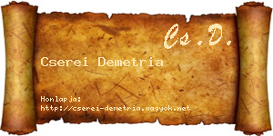 Cserei Demetria névjegykártya